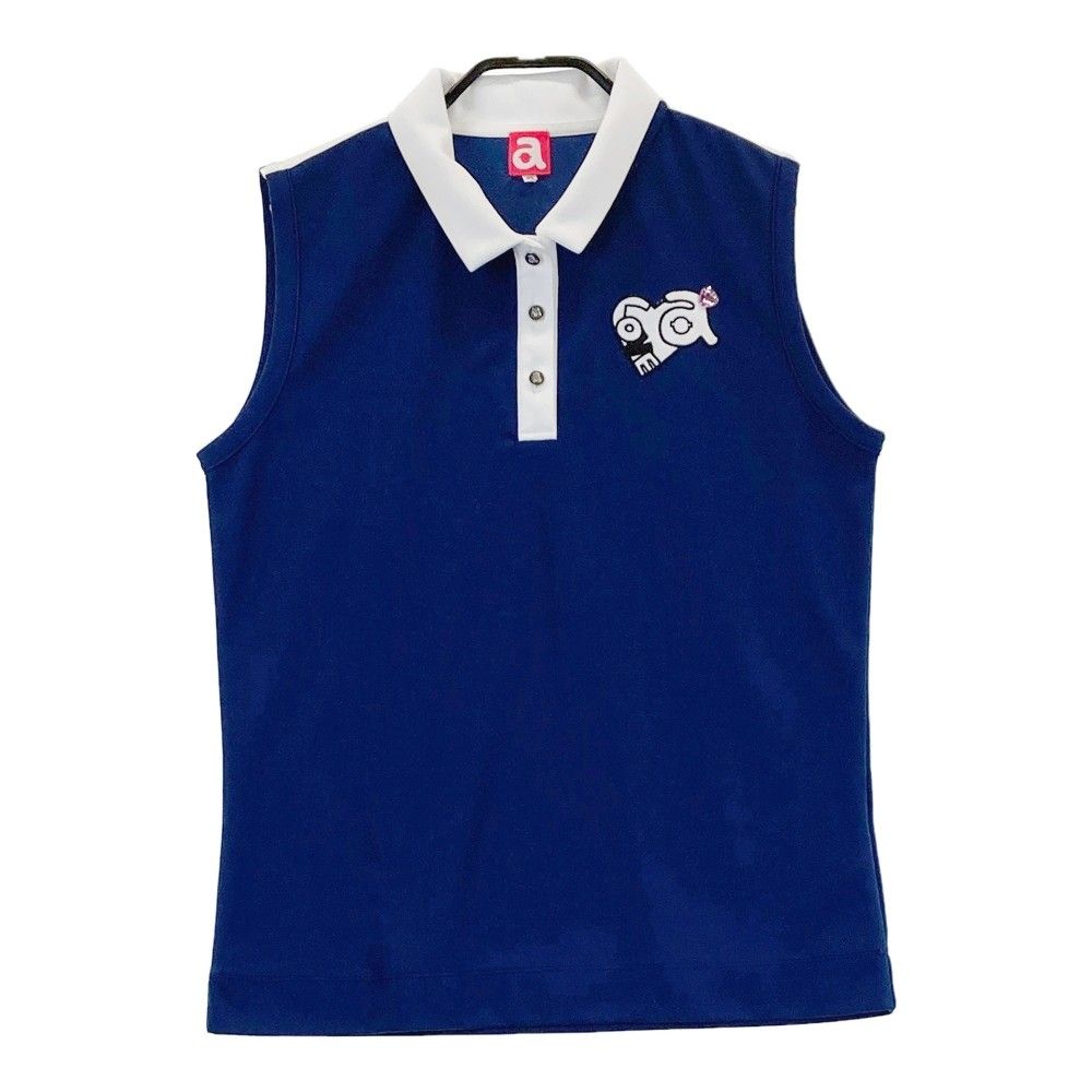 ARCHIVIO アルチビオ ノースリーブ　ポロシャツ ネイビー系 40 サイズ：40 ARCHIVIO アルチビオ ノースリーブポロシャツ ネイビー系