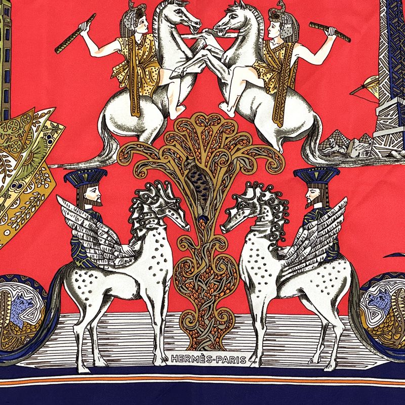 新品⭐︎HERMES エルメス カレ90 Au fil de la sole HERMES エルメス スカーフ 大判 スクエア シルク100％ カレ90 au