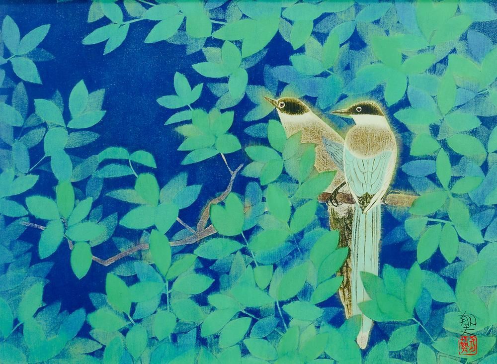 巨匠 平山郁夫 桜蘭の朝 約6号 証明シール 文化勲章 文化功労者 院展理事長 WISH】平山郁夫「尾長鳥」特別復刻工藝版 10号大 限定300部 証明