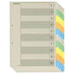 クーポン配布中-スーパー 対象 まとめ TANOSEE 再生インデックス A4タテ 2穴 10山 1パック 5組 ×10セット