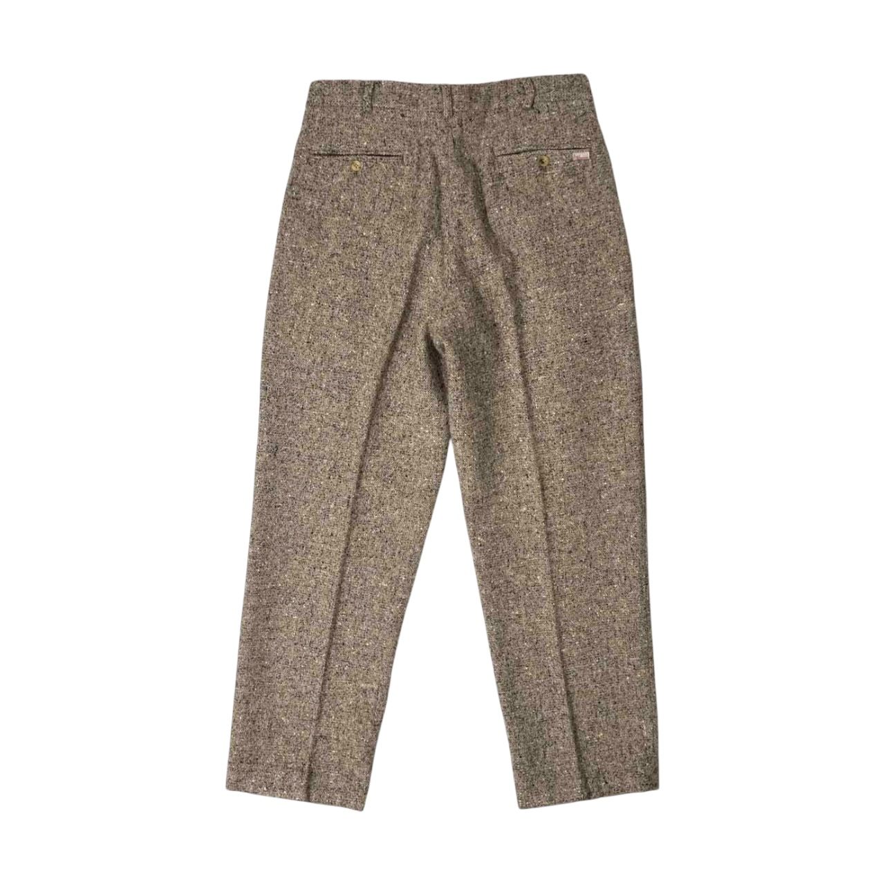 Papas ツイードスラックス PAPAS パパス ツイード ネップ ツータック スラックスパンツ L/グレー
