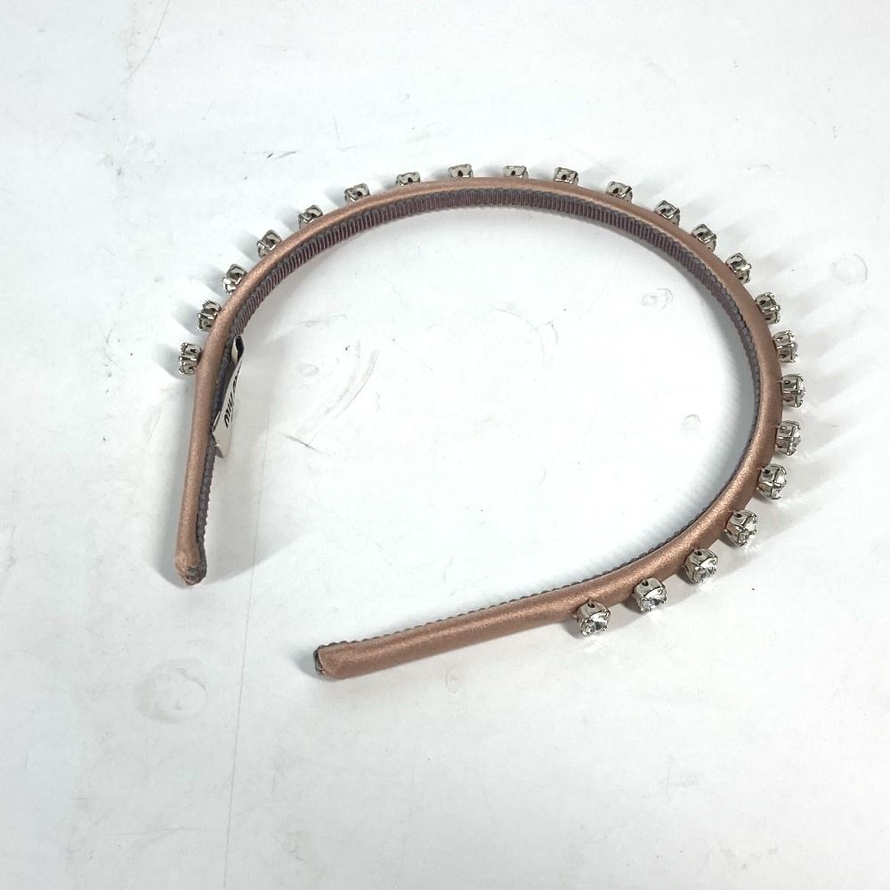 MIUMIU ミュウミュウ カチューシャ ラインストーン クリスタル サテン