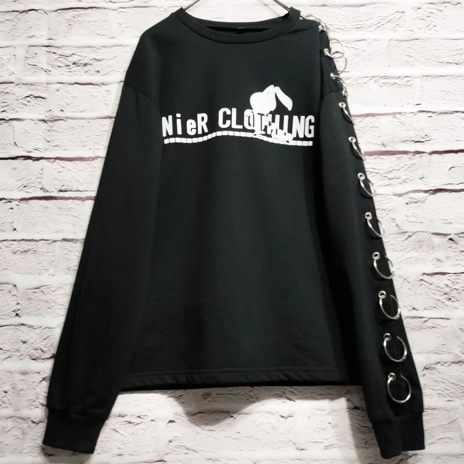 NieR CLOTHING ロンT 袖リング アシンメトリー - Tシャツ