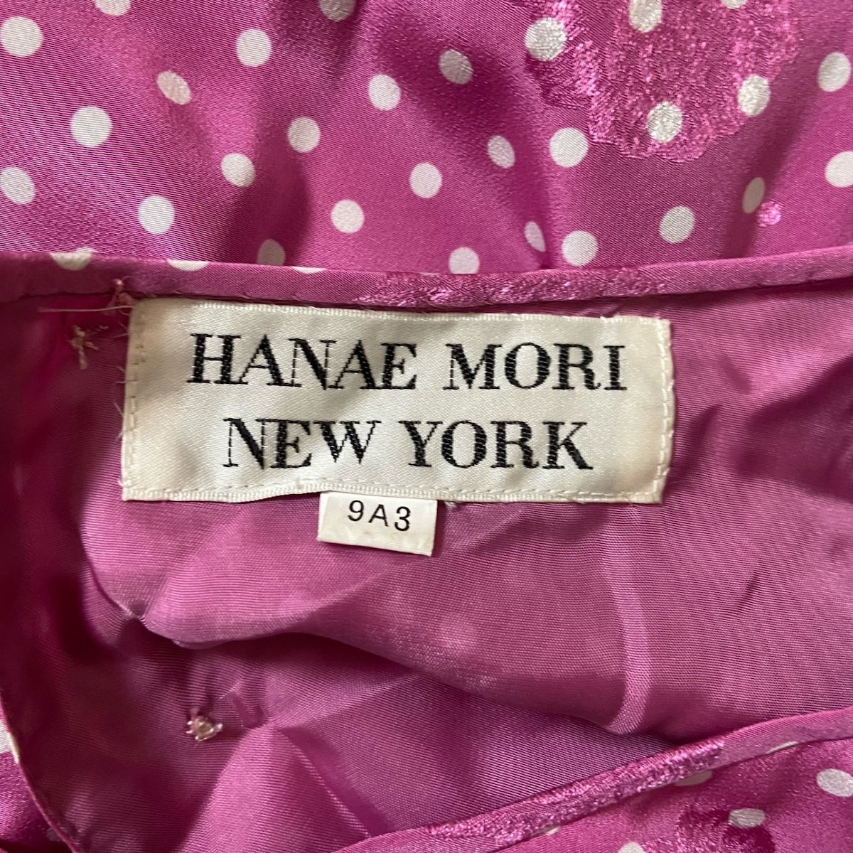 HANAE MORI(ハナエモリ) ワンピース サイズ9A3 レディース - ピンク×白