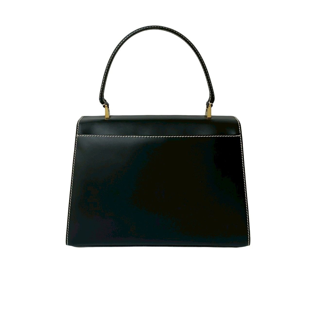 SALVATORE FERRAGAMO 黒のハンドバッグ 金属製ハンドル付き 人気ほぼ未使用Salvatore Ferragamo 黒 ハンドバッグ 2way 【公式通販】
