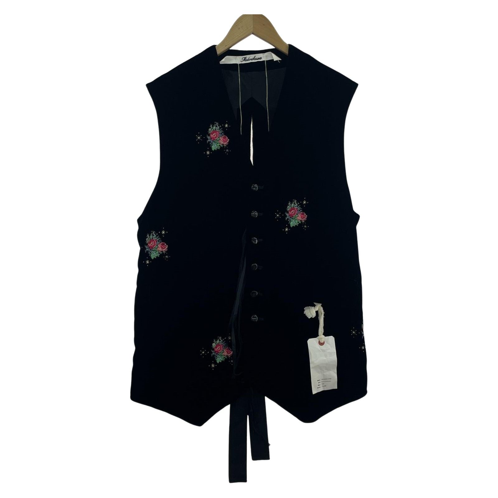 Midorikawa 23AW Velvet Embroidery Vest ブラック