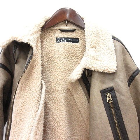 ザラ ZARA ステンカラージャケット フェイクムートン S