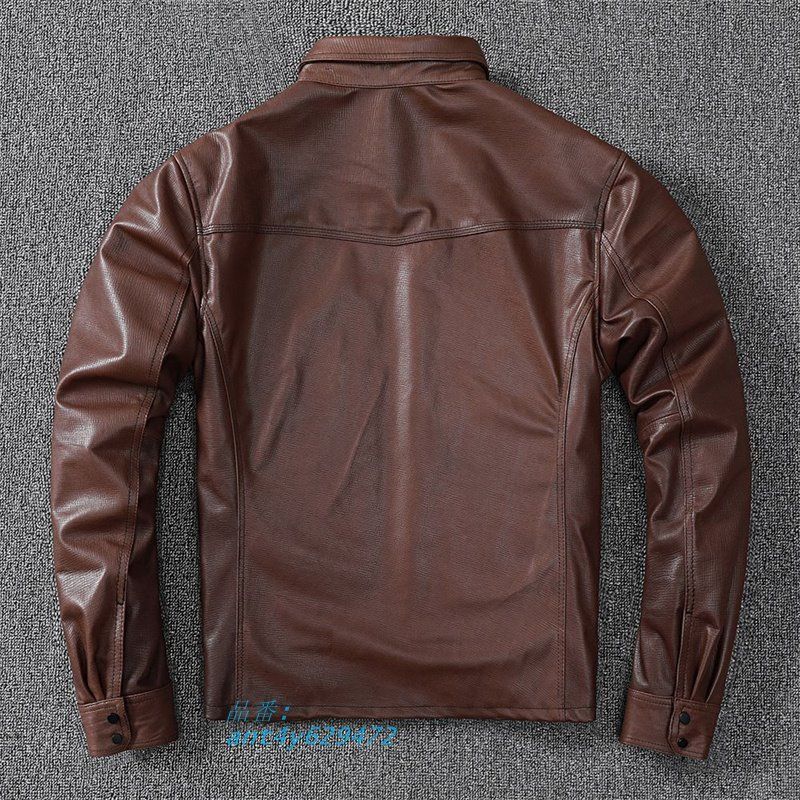 ジャケット シャツ レザージャケット メンズ 革ジャン バイクジャケット 羊革 秋冬 冬服 着痩せ ant4y629472