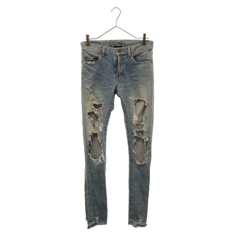 saint laurent paris 2015 デストロイクラッシュ　デニム Saint Laurent Paris サンローラン YSL 15AW デストロイ