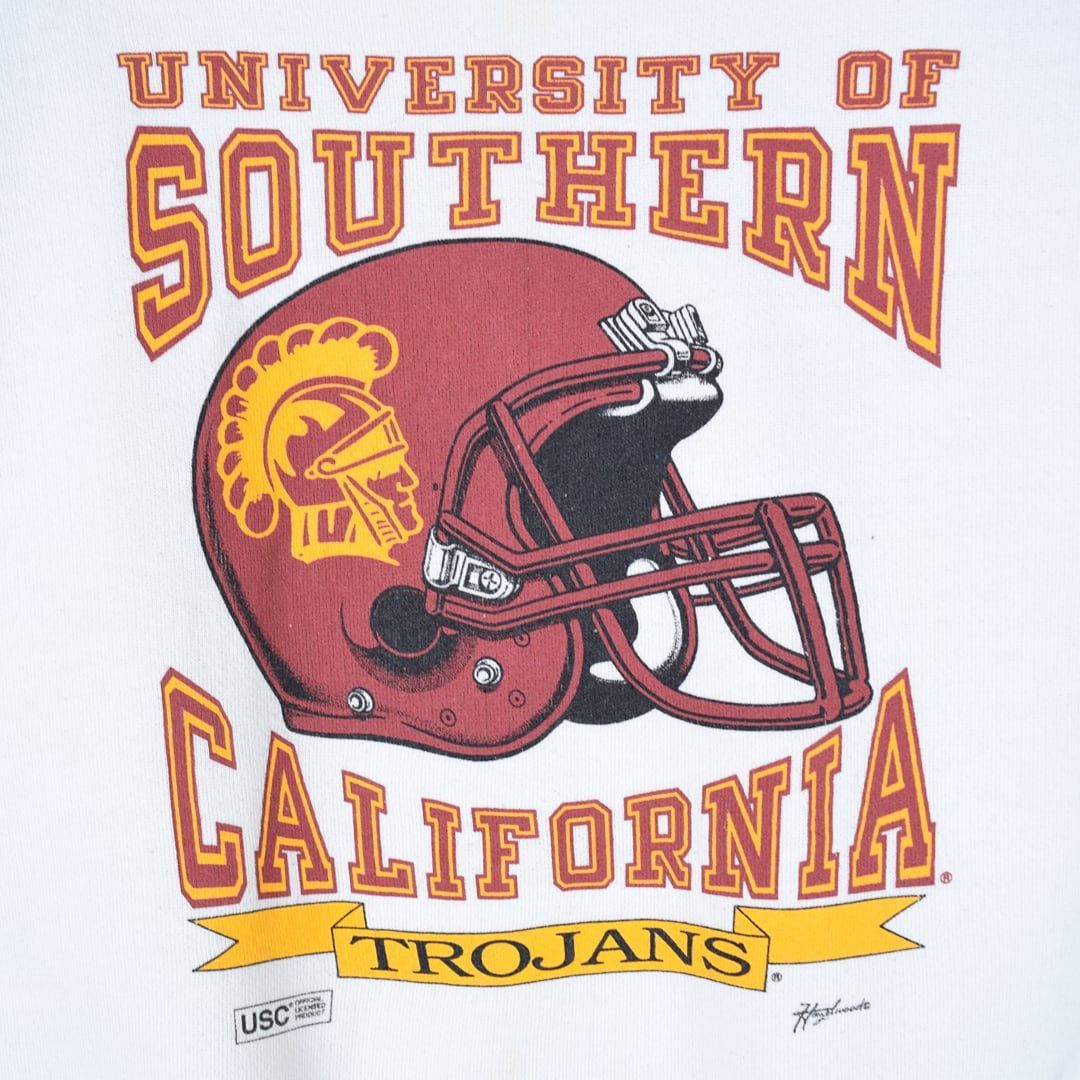 90s ラッセル カレッジスウェット USC 南カリフォルニア大学 ロゴ刺繍 90s ラッセル カレッジスウェット USC 南カリフォルニア大学 ロゴ刺繍