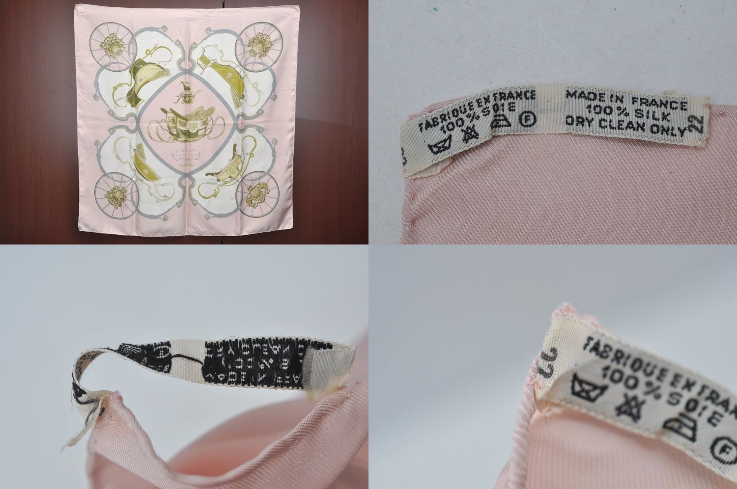 HERMES Springsシルク スカーフ ピンク HERMES エルメス スカーフ カレ90 SPRINGS ピンク／ホワイト シルク