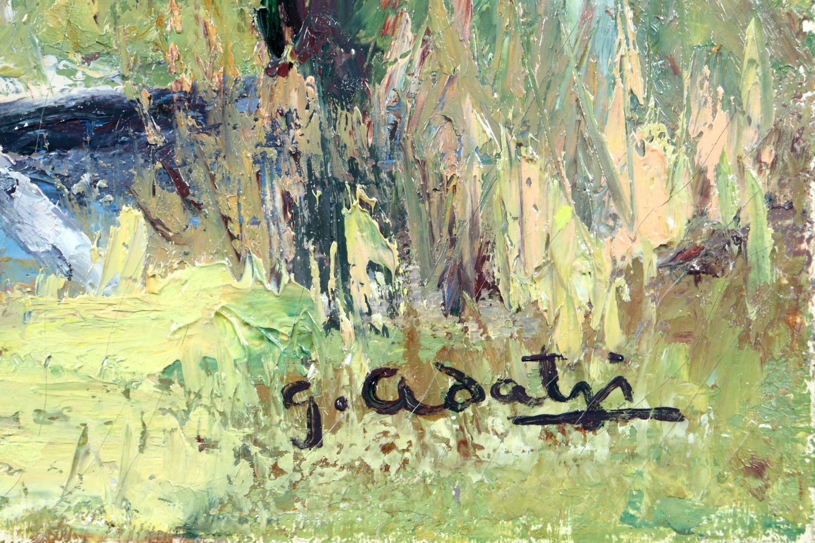 足立源一郎上高地新秋油彩10号