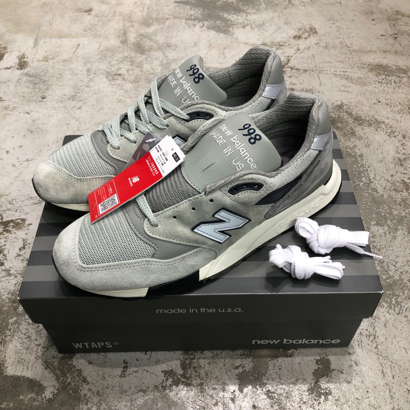 未使用品 WTAPS New Balance 998 Gray コラボ スエード スニーカー 