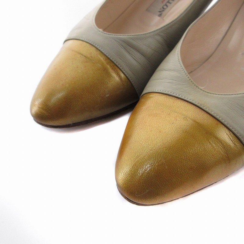 FRANCOIS VILLON バイカラー パンプス フランソワヴィヨン FRANCOIS VILLON パンプス レザー 24.5cm