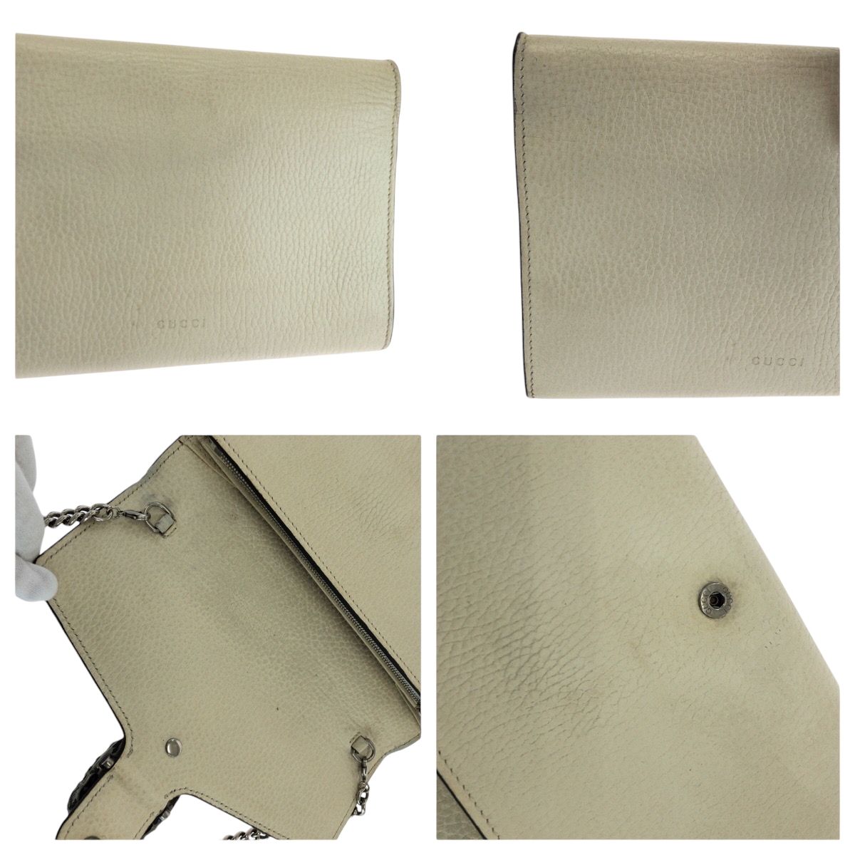 GUCCI グッチ ディオニュソス ホワイト シルバー金具 レザー 401231  