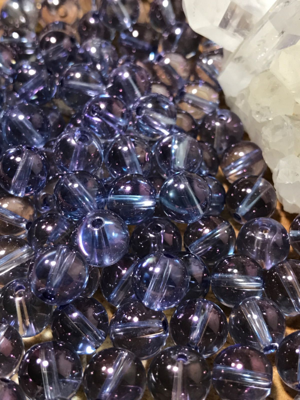 8 mm玉 コスモオーラクリスタル 1 mm穴パーツ