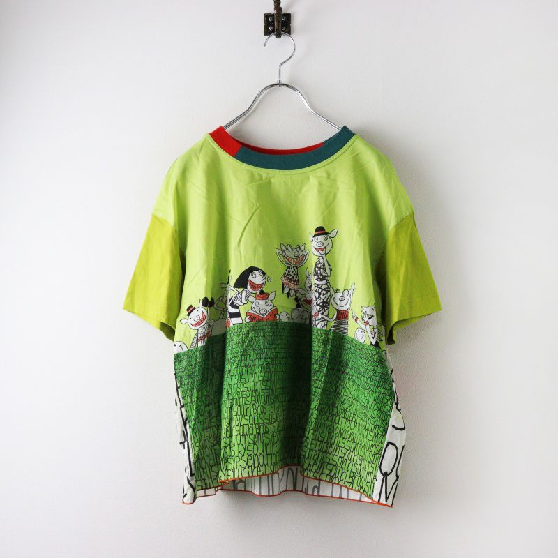 ♥ アルベロベロ オレボレブラ ALBEROBELLO OLLEBOREBLA ぶたさんプリントカットソー M｜グリーン系 Tシャツ 2400014568462