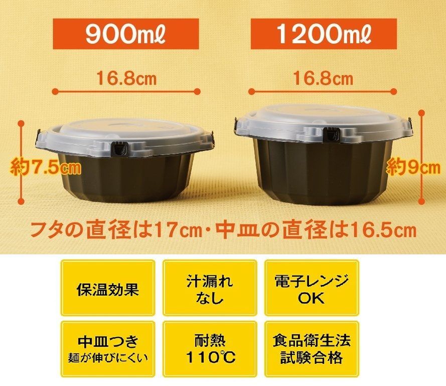 プラ製麺・汁物用使い捨て【漏れない】容器、「スープロック」篏合3点×100組 - メルカリ