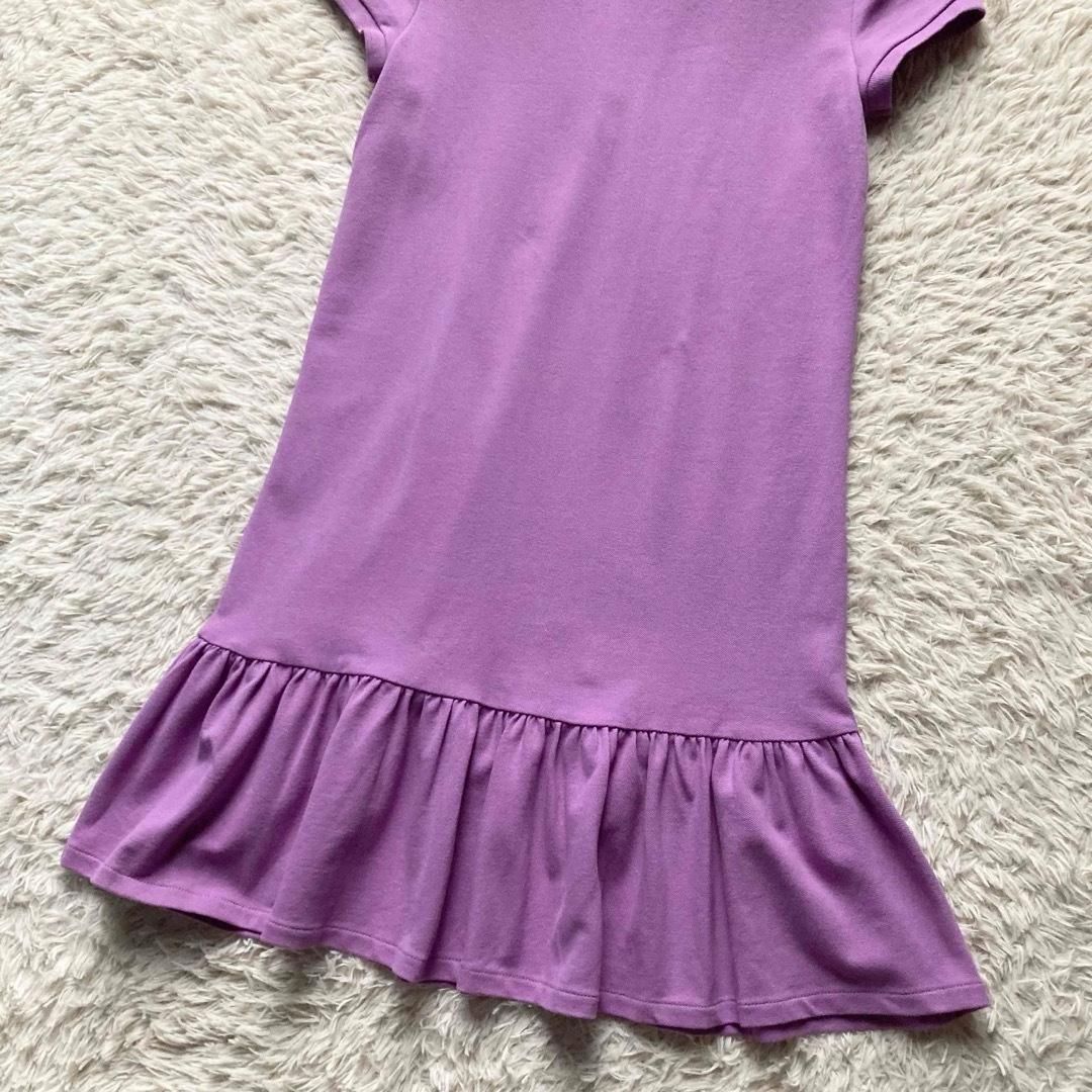 タグ付き ポロラルフローレン POLO RALPH LAUREN 半袖 ポロシャツワンピース フリル ビッグポニー刺繍 ラベンダー パープル ♥ タグ付き ガールズ160cm キッズサイズ 小柄な女性にもおすすめ MERCADOAVALIA_COM_BR