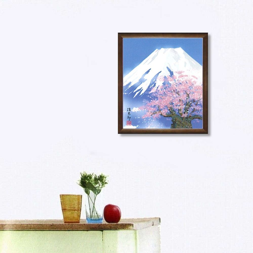 お得HOT◆ 勢克史 『 春の富士 』 日本画 掛軸