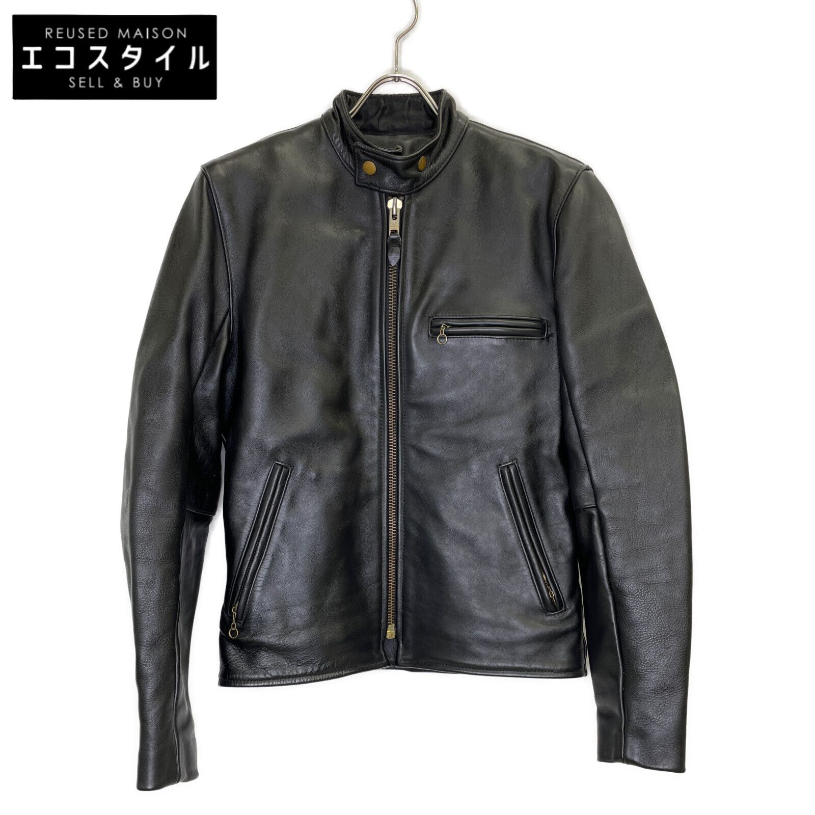 VANSON バンソン ブラック TYPEB シングルライダースジャケット 36 