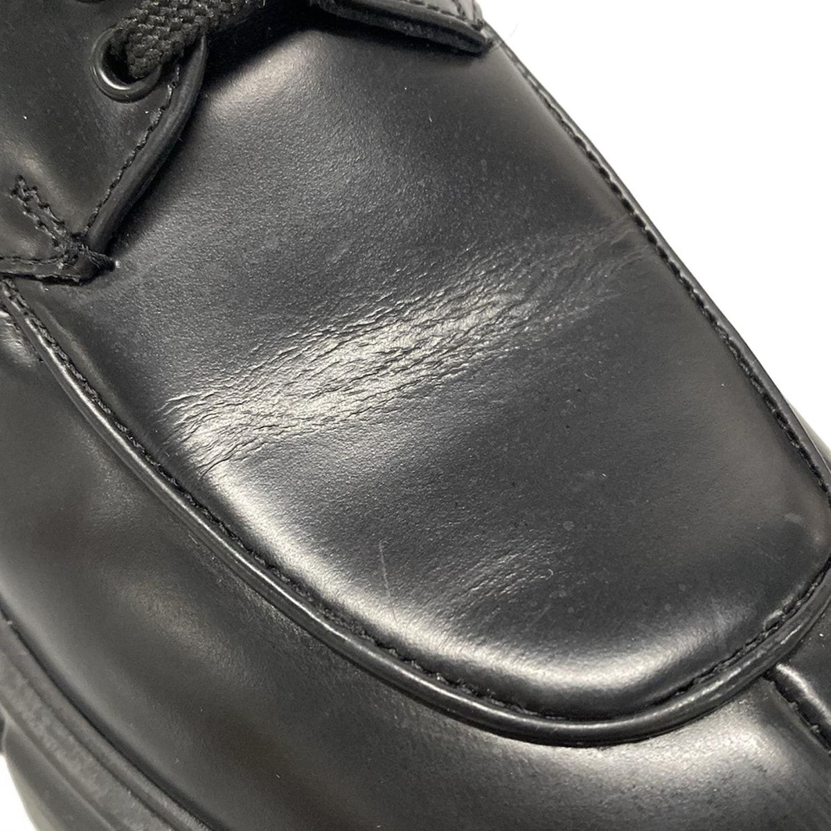PRADA プラダ モノリス ブラッシュドレザー 厚底ローファー 36.5 PRADA(プラダ) ローファー 38 レディース モノリス ブラッシュド