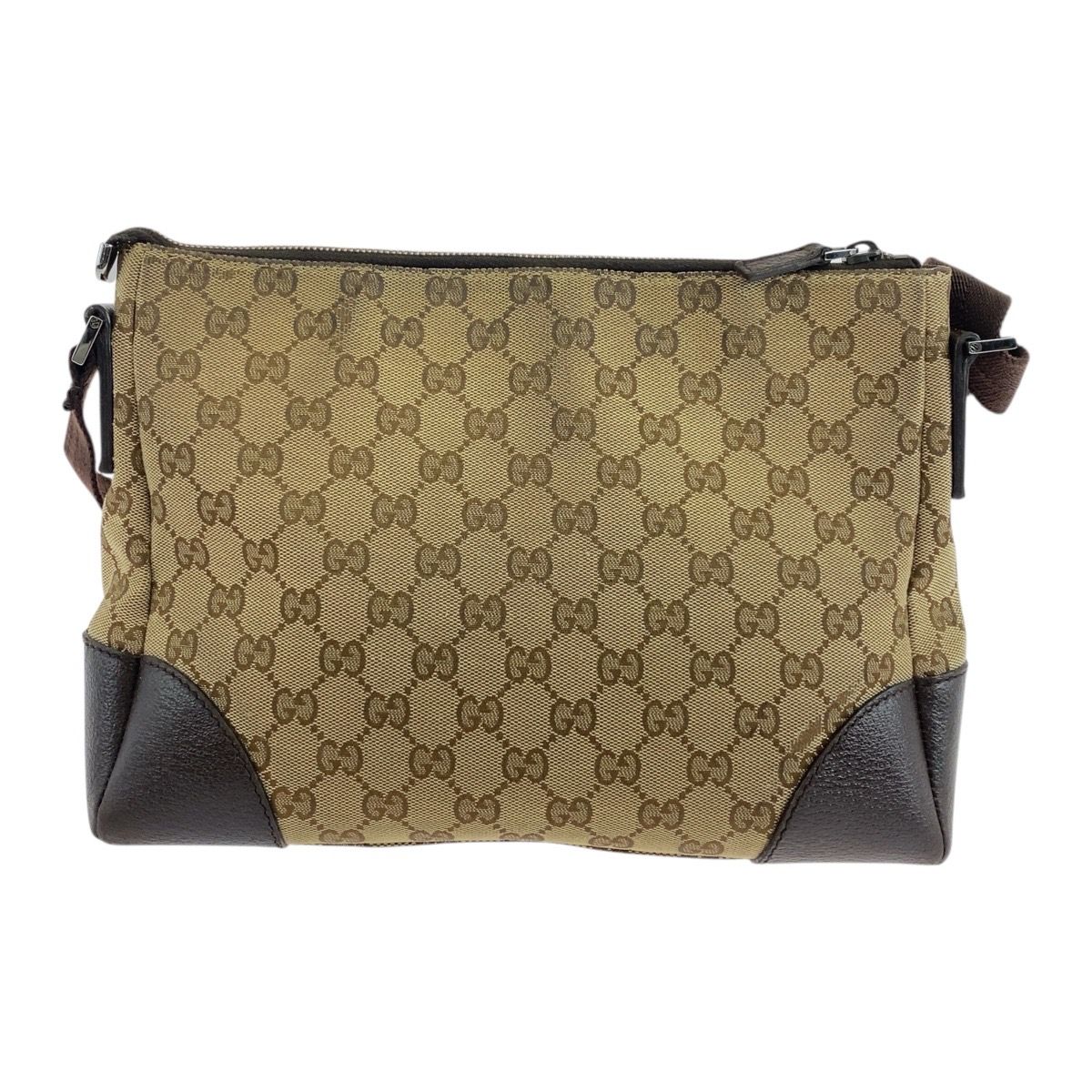 GUCCI グッチ ベージュ ブラウン シルバー金具 GGキャンバス
