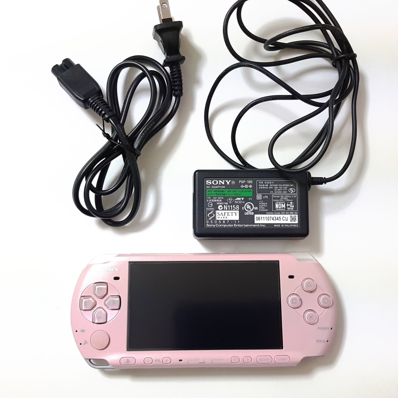 SONY PSP本体 PSP-3000 ブロッサムピンク 充電アダプター 動作品 SONY PSP本体 PSP-3000 ブロッサムピンク 充電アダプター 動作品