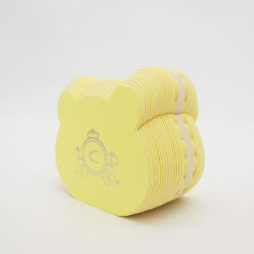 まとめ クルーシャル 付箋 マカロン付箋 クマ yellow S180019Y ×15セット
