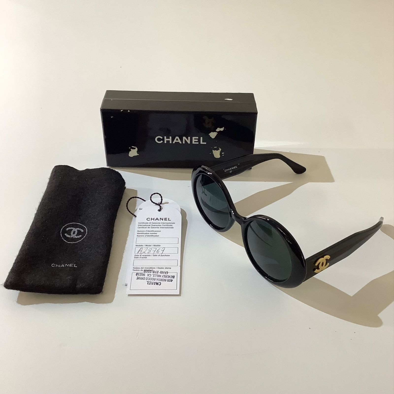 CHANEL シャネル サングラス 0014 10 ブラック系 ココマーク ラウンド 眼鏡 イタリア製 レディース 収納ケース| き