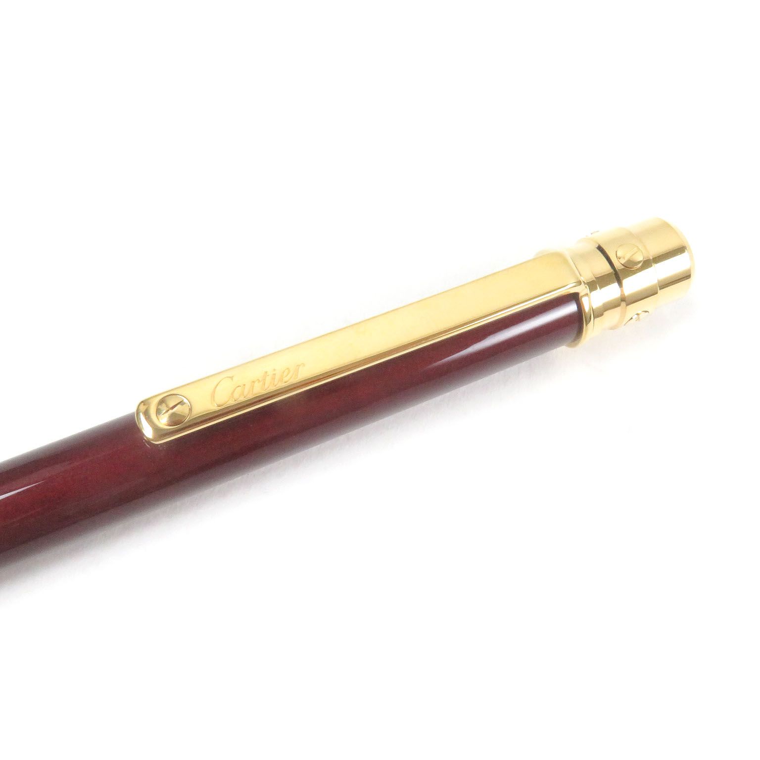 Cartier ツイスト式ボールペン シルバー×ゴールド　本体と箱 カルティエ マストドゥカルティエ ツイスト式 ボールペン 青