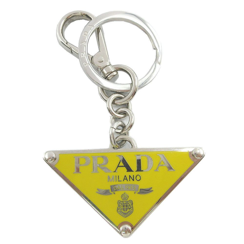 PRADA チャーム プラダ キーホルダー PRADA メタル 三角プレートチャーム