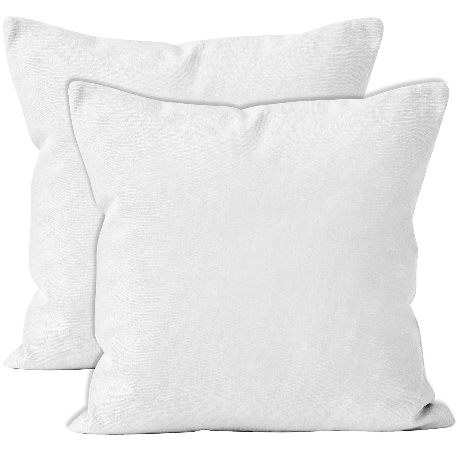 【人気商品】Homes装飾枕カバー2個セット-白-20x20インチソリッド染めコットンキャンバススクエアアクセント装飾クッションケースソファソファチェアベッド＆ホームオンリーカバー用 Encasa