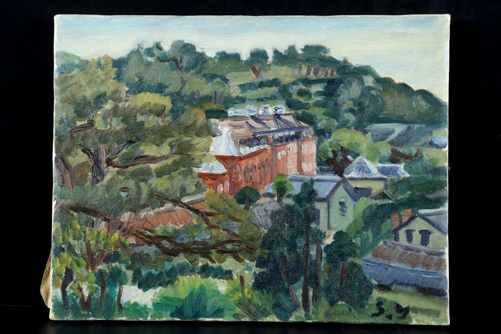 安井曾太郎 「風景画」 肉筆油彩6号 唐物 骨董 古美術 楾 G107-T