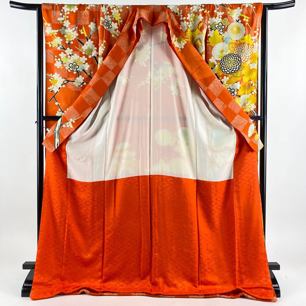 平和屋本店□極上 創業460年・千總 振袖 刺繍 絞り 檜扇花文 金銀彩