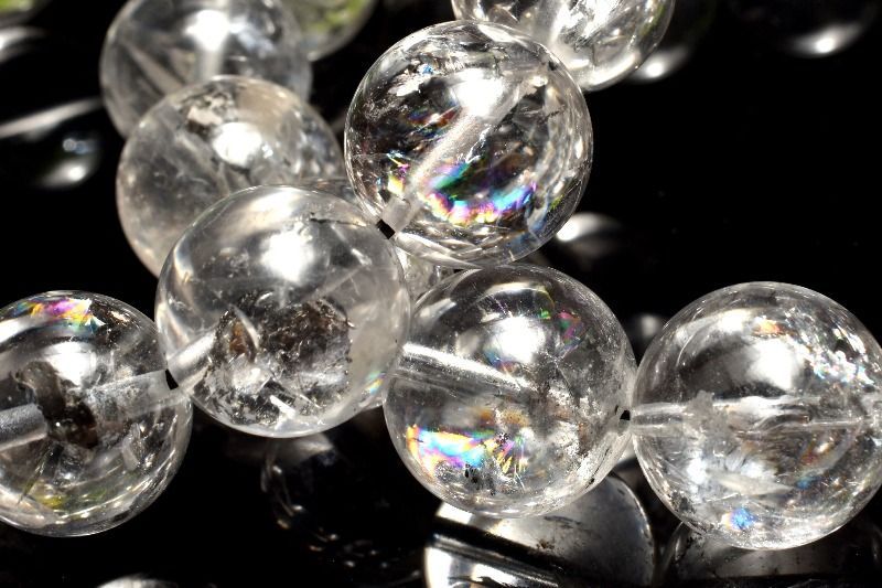 虹入り エレスチャルクォーツ 14mm ブレスレット 1個売り