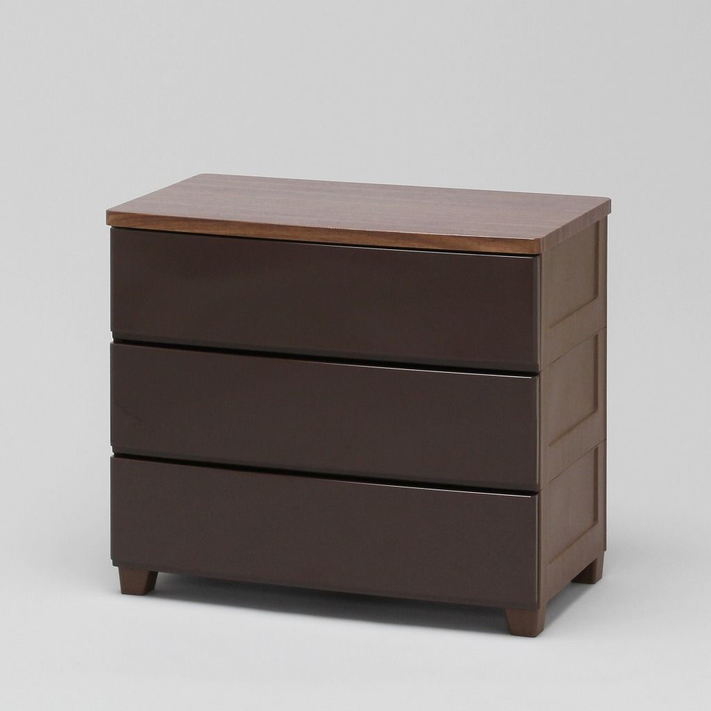 アイリスオーヤマ チェスト 木天板 3段 幅73×奥行42×高さ64.5cm ブラウン MG-723 IRIS OHYAMA