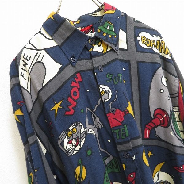 ax カステルバジャック Castelbajac 長袖 シャツ L 紺 マルチ