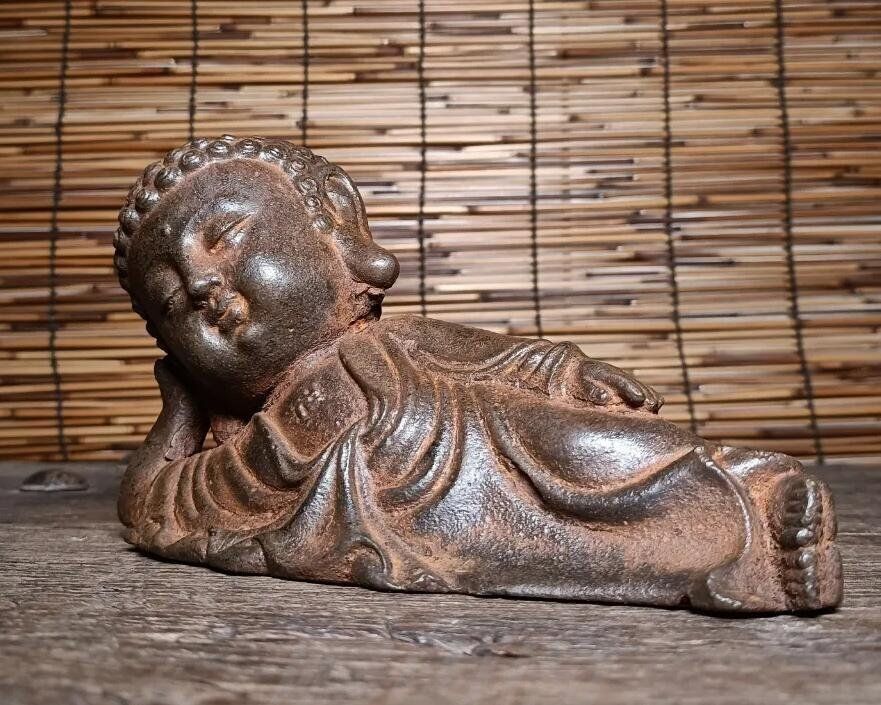 鋳鉄大頭寝仏釈迦摩尼寝仏WP 109