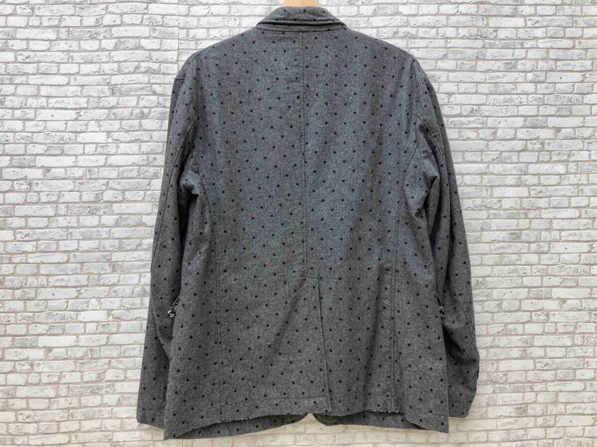 ENGINEERED GARMENTS エンジニアドガーメンツウール カシミヤ テーラードジャケット サイズS ドット柄 グレー×ブラック