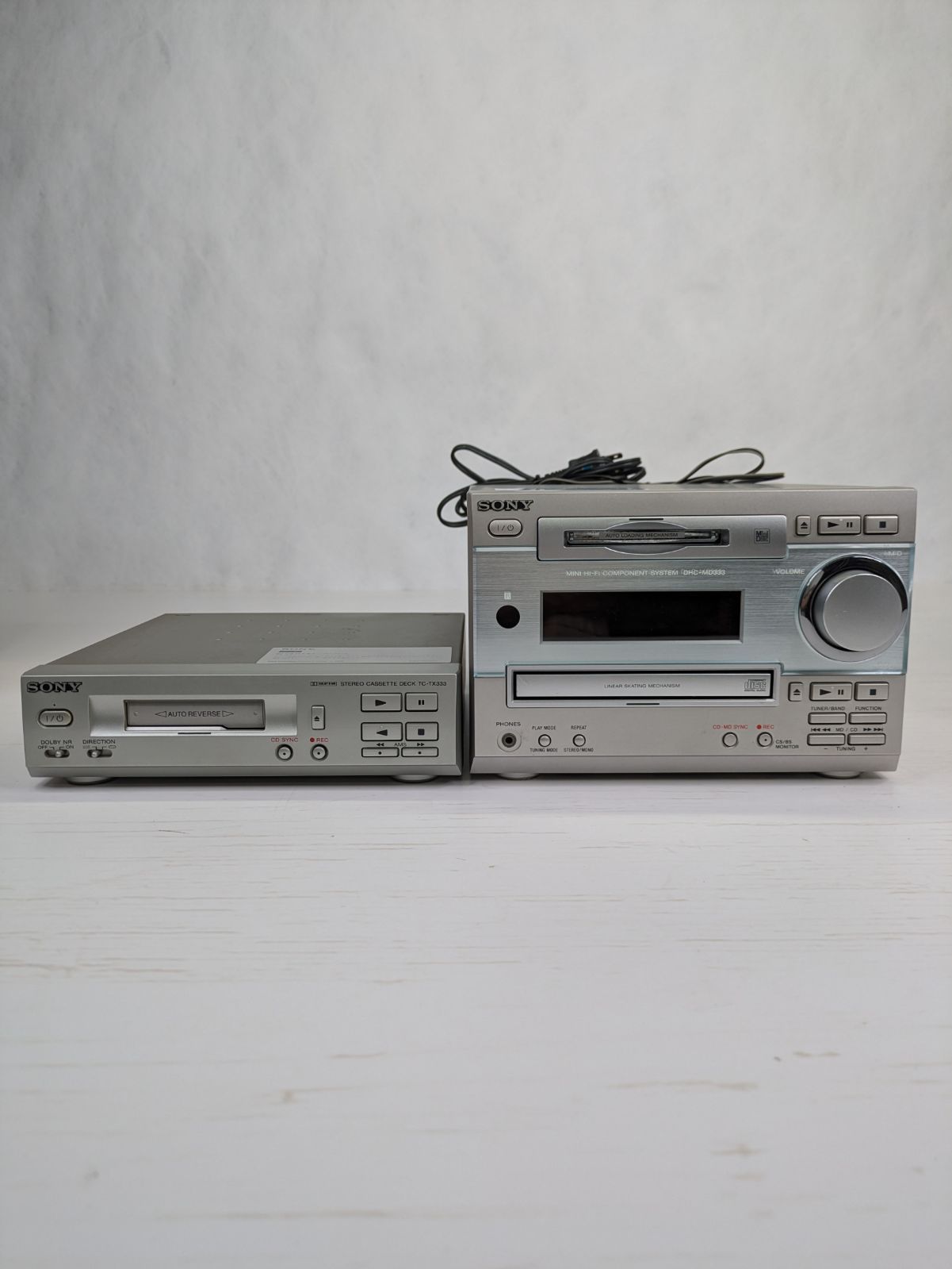 【動作確認済み】SONY・ソニー・HCD-MD333・DHC-MD333・TC-TX33・CD・MD・カセット・コンポ・ジャンク品