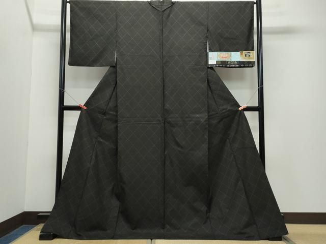 平和屋着物 本場大島紬 9マルキ 紫苑 大邑大島紬織物謹製 証紙付き ロング丈 正絹 CAAY3010vf