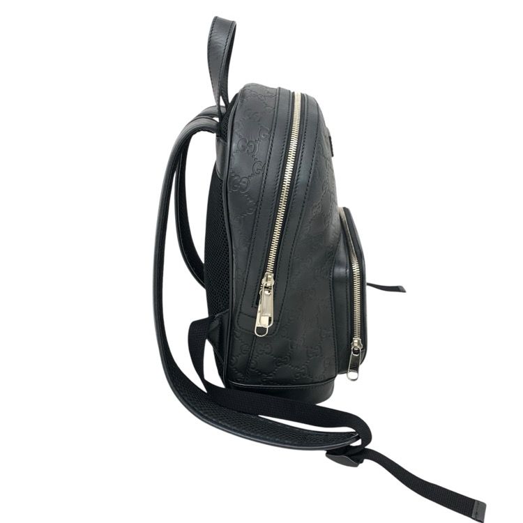GUCCI リュック グッチ バックパック GG シマ 450967 美品 黒 GUCCI グッチ シマ シグネチャーレザーバックパック ブラック