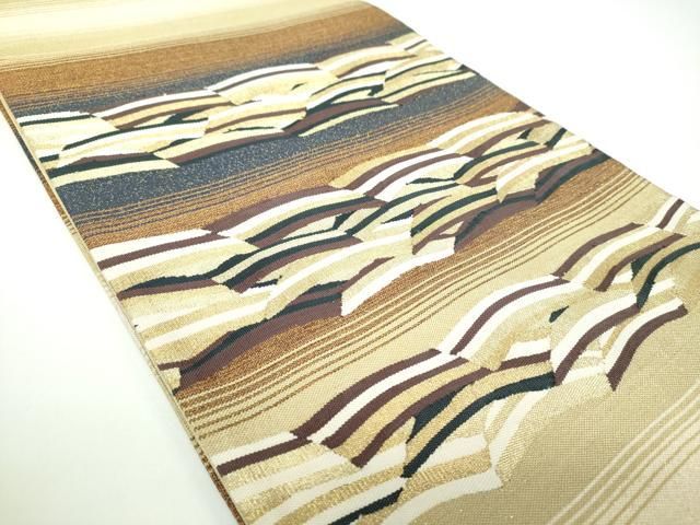 平和屋着物○ひなや工房 くむ・あむ・おる 伊豆蔵明彦 太鼓柄袋帯 横段