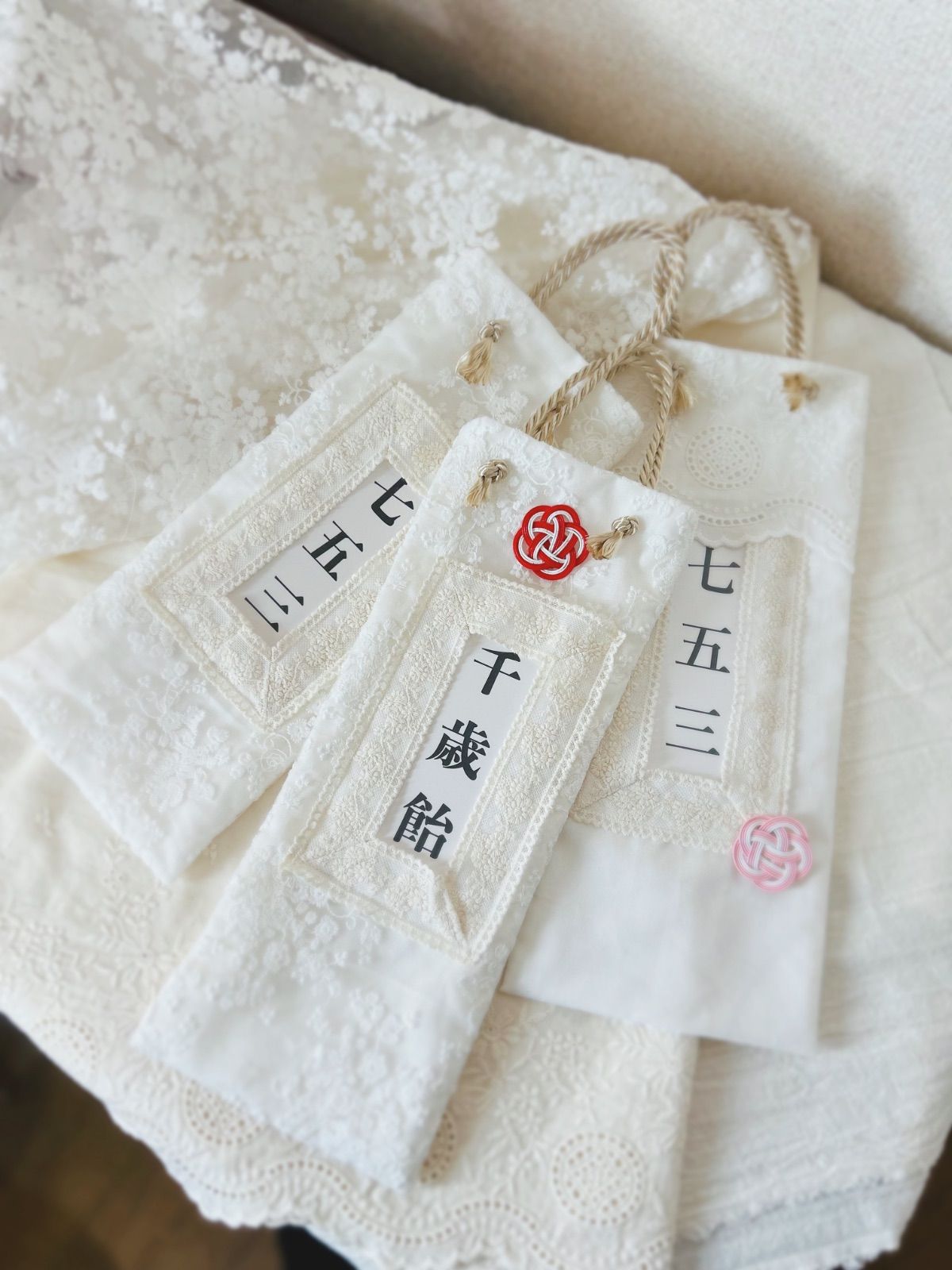 メルカリ便　ハナタイロ　ちとせ ハンドメイド＊お花のちとせあめ袋＊七五三＊ - メルカリ