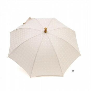 志成販売 幾何学模様の刺繍生地で作った 晴雨兼用日傘 ベージュ F161335BE