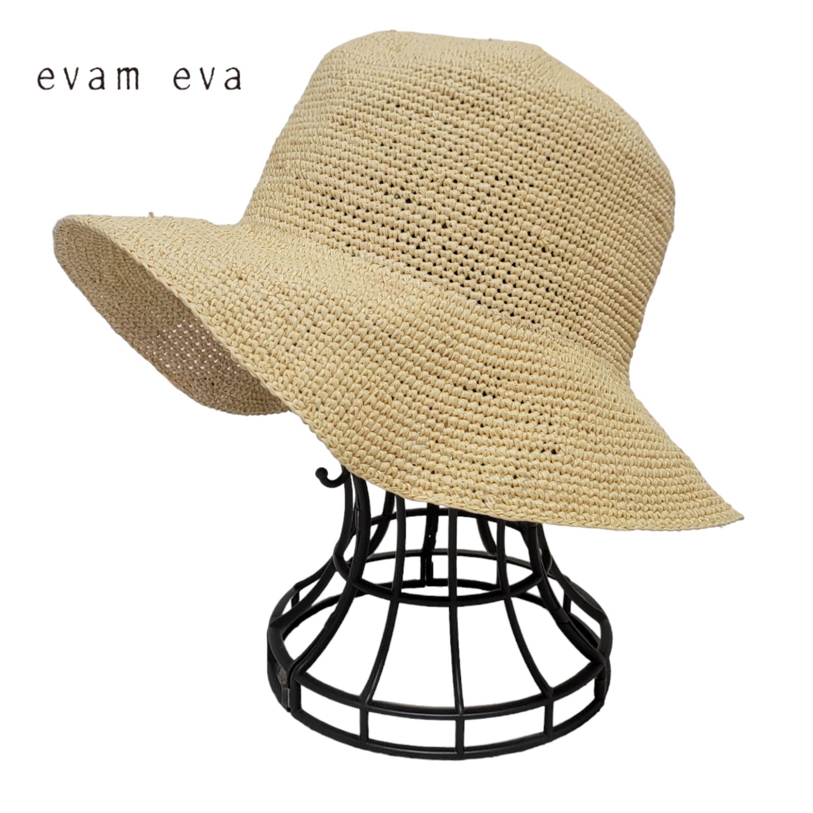 【大人気完売品】日本製 エヴァムエヴァ evam eva パナマハット 帽子 麦わら帽子 UV対策 フリーサイズ 紫外線対策 ストローハット