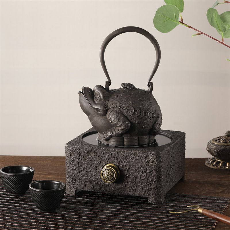 鉄びん 手作り コーティングなし 老鉄瓶 金蟾獣急須