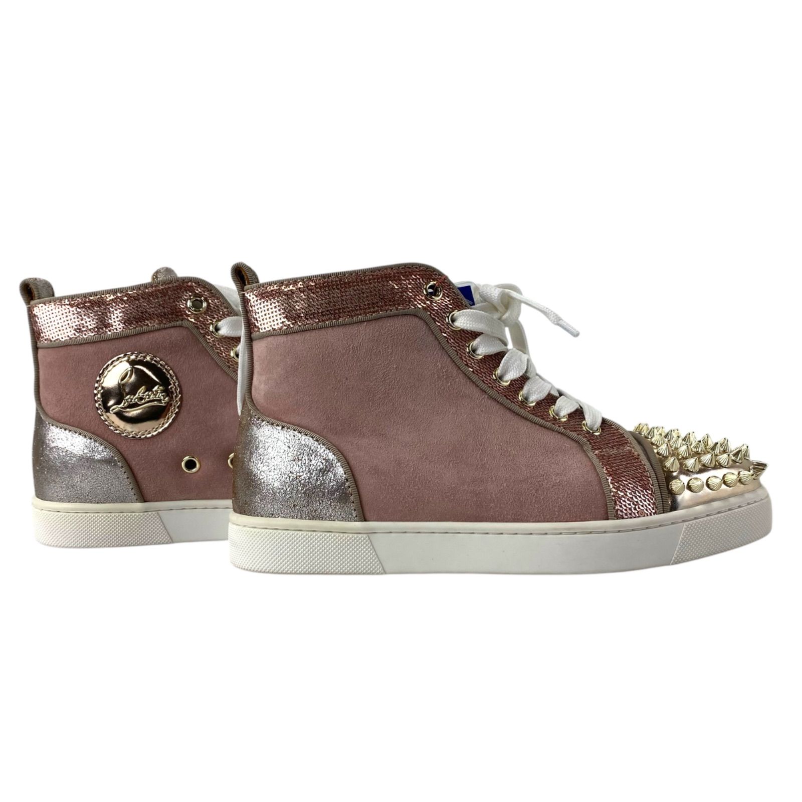 美品 Christian Louboutin クリスチャンルブタン スタッズ ハイカット 