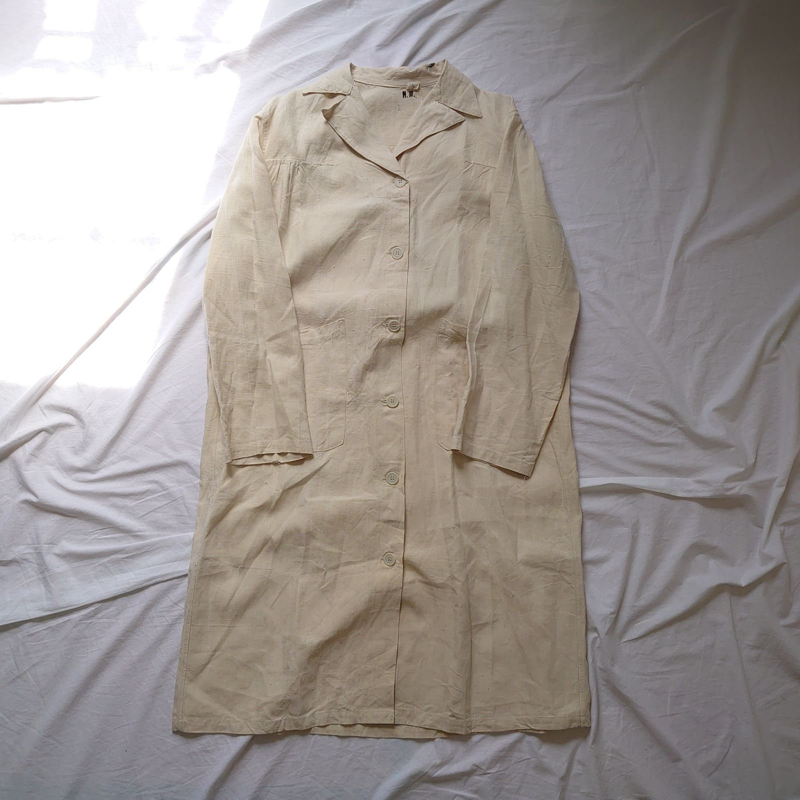 デッドストック】フランス軍 ホスピタルコート リネンコート シングル